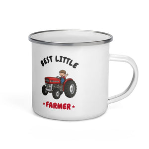 Furrow & Fields Kids Enamel Mug Best Little Farmer Massey Ferguson 135 | Kids Enamel Mug Quality Farmers Merch