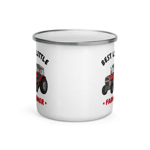 Furrow & Fields Kids Enamel Mug Best Little Farmer Massey Ferguson 390T | Kids Enamel Mug Quality Farmers Merch