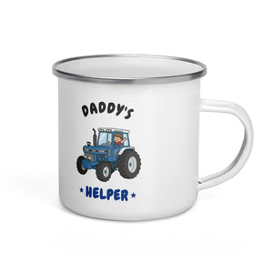 Furrow & Fields Kids Enamel Mug Daddy's Helper Ford 7810 | Kids Enamel Mug Quality Farmers Merch