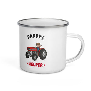 Furrow & Fields Kids Enamel Mug Daddy's Helper Massey Ferguson 135 | Kids Enamel Mug Quality Farmers Merch