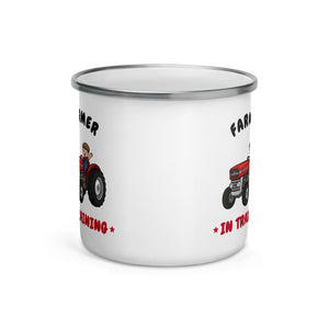Furrow & Fields Kids Enamel Mug Farmer in Training Massey Ferguson 135 | Kids Enamel Mug Quality Farmers Merch