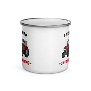Furrow & Fields Kids Enamel Mug Farmer in Training Massey Ferguson 390T | Kids Enamel Mug Quality Farmers Merch