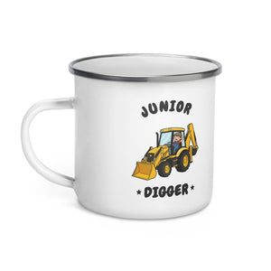 Furrow & Fields Kids Enamel Mug Junior Digger JCB 3CX | Kids Enamel Mug Quality Farmers Merch