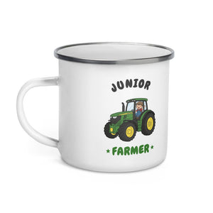 Furrow & Fields Kids Enamel Mug Junior Farmer John Deere 6R 250 | Kids Enamel Mug Quality Farmers Merch