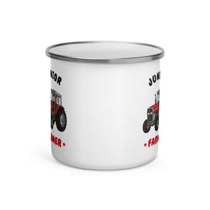 Furrow & Fields Kids Enamel Mug Junior Farmer Massey Ferguson 390T | Kids Enamel Mug Quality Farmers Merch