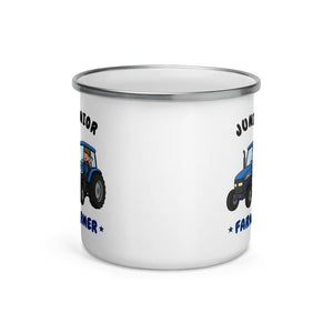 Furrow & Fields Kids Enamel Mug Junior Farmer New Holland TM 155 | Kids Enamel Mug Quality Farmers Merch