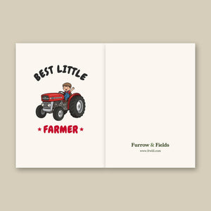 Furrow & Fields Kids Greeting Card Best Little Farmer Massey Ferguson 135 | Kids Greeting Card Quality Farmers Merch