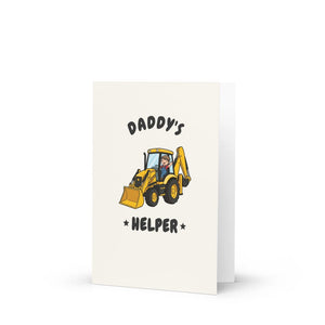 Furrow & Fields Kids Greeting Card Daddy's Helper JCB 3CX | Kids Greeting Card Quality Farmers Merch