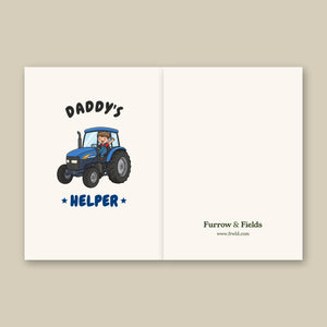 Furrow & Fields Kids Greeting Card Daddy's Helper New Holland TM 155 | Kids Greeting Card Quality Farmers Merch