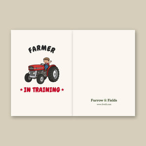 Furrow & Fields Kids Greeting Card Farmer in Training Massey Ferguson 135 | Kids Greeting Card Quality Farmers Merch