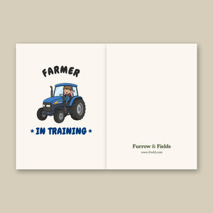 Furrow & Fields Kids Greeting Card Farmer in Training New Holland TM 155 | Kids Greeting Card Quality Farmers Merch