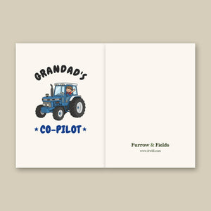 Furrow & Fields Kids Greeting Card Grandad's Co-Pilot Ford 7810 | Kids Greeting Card Quality Farmers Merch