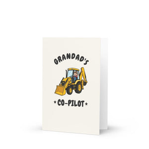 Furrow & Fields Kids Greeting Card Grandad's Co-Pilot JCB 3CX | Kids Greeting Card Quality Farmers Merch
