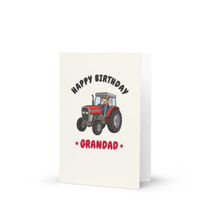 Furrow & Fields Kids Greeting Card Happy Birthday Grandad Massey Ferguson 390T | Kids Greeting Card Quality Farmers Merch