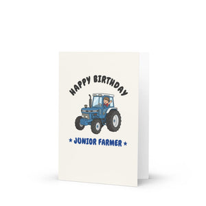 Furrow & Fields Kids Greeting Card Happy Birthday Junior Farmer Ford 7810 | Kids Greeting Card Quality Farmers Merch
