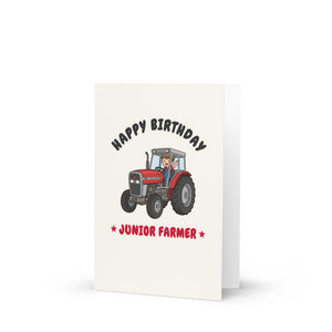 Furrow & Fields Kids Greeting Card Happy Birthday Junior Farmer Massey Ferguson 390T | Kids Greeting Card Quality Farmers Merch