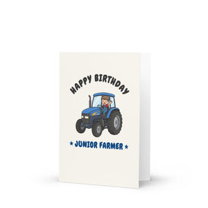 Furrow & Fields Kids Greeting Card Happy Birthday Junior Farmer New Holland TM 155 | Kids Greeting Card Quality Farmers Merch