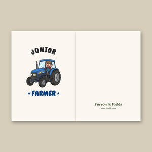Furrow & Fields Kids Greeting Card Junior Farmer New Holland TM 155 | Kids Greeting Card Quality Farmers Merch