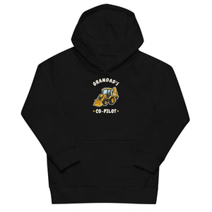Furrow & Fields Kids Hoodie Black / 4Y Grandad's Co-Pilot JCB 3CX | Kids Hoodie Quality Farmers Merch