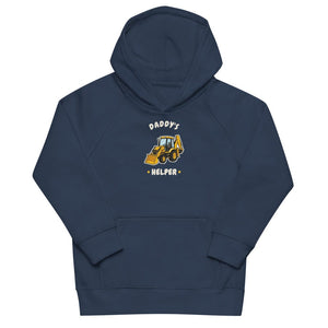 Furrow & Fields Kids Hoodie French Navy / 4Y Daddy's Helper JCB 3CX | Kids Hoodie Quality Farmers Merch