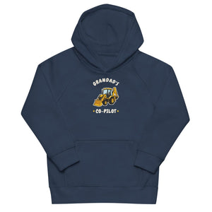 Furrow & Fields Kids Hoodie French Navy / 4Y Grandad's Co-Pilot JCB 3CX | Kids Hoodie Quality Farmers Merch