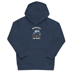 Furrow & Fields Kids Hoodie French Navy / 4Y Grandad's Co-Pilot New Holland TM 155 | Kids Hoodie Quality Farmers Merch