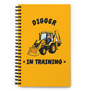 Furrow & Fields Kids Notebook Digger in Training JCB 3CX | Kids Notebook Quality Farmers Merch