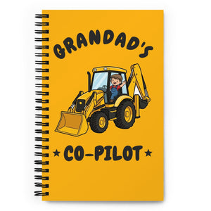 Furrow & Fields Kids Notebook Grandad's Co-Pilot JCB 3CX | Kids Notebook Quality Farmers Merch