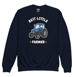 Furrow & Fields Kids Premium Sweatshirt Navy / XS Best Little Farmer New Holland TM 155 | Kids Premium Sweatshirt Quality Farmers Merch