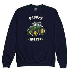 Furrow & Fields Kids Premium Sweatshirt Navy / XS Daddy's Helper John Deere 6R 250 | Kids Premium Sweatshirt Quality Farmers Merch