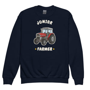 Furrow & Fields Kids Premium Sweatshirt Navy / XS Junior Farmer Massey Ferguson 390T | Kids Premium Sweatshirt Quality Farmers Merch