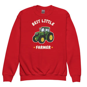 Furrow & Fields Kids Premium Sweatshirt Red / XS Best Little Farmer John Deere 6R 250 | Kids Premium Sweatshirt Quality Farmers Merch