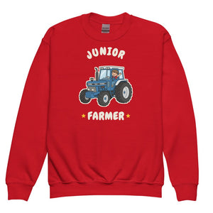 Furrow & Fields Kids Premium Sweatshirt Red / XS Junior Farmer Ford 7810 | Kids Premium Sweatshirt Quality Farmers Merch