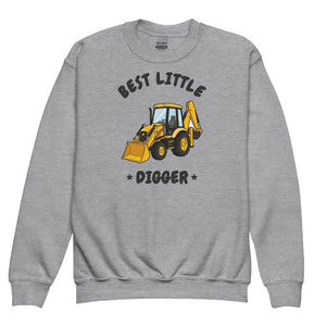 Furrow & Fields Kids Premium Sweatshirt Sport Grey / XS Best Little Digger JCB 3CX | Kids Premium Sweatshirt Quality Farmers Merch