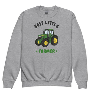 Furrow & Fields Kids Premium Sweatshirt Sport Grey / XS Best Little Farmer John Deere 6R 250 | Kids Premium Sweatshirt Quality Farmers Merch