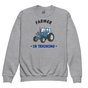 Furrow & Fields Kids Premium Sweatshirt Sport Grey / XS Farmer in Training Ford 7810 | Kids Premium Sweatshirt Quality Farmers Merch