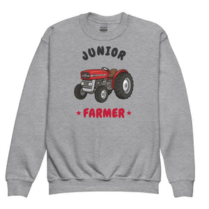 Furrow & Fields Kids Premium Sweatshirt Sport Grey / XS Junior Farmer Massey Ferguson 135 | Kids Premium Sweatshirt Quality Farmers Merch