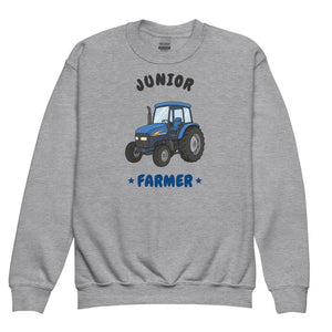 Furrow & Fields Kids Premium Sweatshirt Sport Grey / XS Junior Farmer New Holland TM 155 | Kids Premium Sweatshirt Quality Farmers Merch