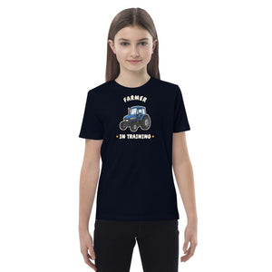 Furrow & Fields Kids Premium Tee French Navy / 3-4 Farmer in Training New Holland TM 155 | Kids Premium Tee Quality Farmers Merch