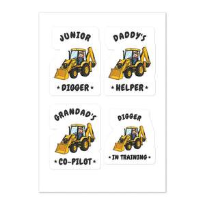 Furrow & Fields Kids Sticker Sheet JCB 3CX Junior Stickers | Kids Sticker Sheet Quality Farmers Merch