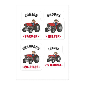 Furrow & Fields Kids Sticker Sheet Massey Ferguson 135 Junior Stickers | Kids Sticker Sheet Quality Farmers Merch