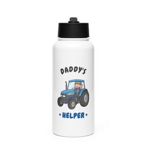 Furrow & Fields Kids Straw Bottle Daddy's Helper New Holland TM 155 | Kids Straw Bottle Quality Farmers Merch