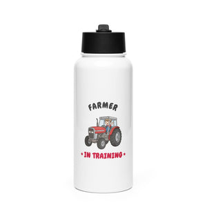 Furrow & Fields Kids Straw Bottle Farmer in Training Massey Ferguson 390T | Kids Straw Bottle Quality Farmers Merch