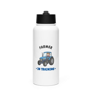 Furrow & Fields Kids Straw Bottle Farmer in Training New Holland TM 155 | Kids Straw Bottle Quality Farmers Merch