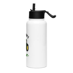 Furrow & Fields Kids Straw Bottle Grandad's Co-Pilot John Deere 6R 250 | Kids Straw Bottle Quality Farmers Merch