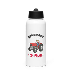 Furrow & Fields Kids Straw Bottle Grandad's Co-Pilot Massey Ferguson 135 | Kids Straw Bottle Quality Farmers Merch