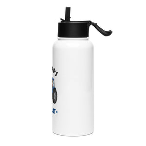 Furrow & Fields Kids Straw Bottle Grandad's Co-Pilot New Holland TM 155 | Kids Straw Bottle Quality Farmers Merch