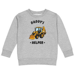 Furrow & Fields Kids Sweatshirt Heather / 2 Daddy's Helper JCB 3CX | Kids Sweatshirt Quality Farmers Merch