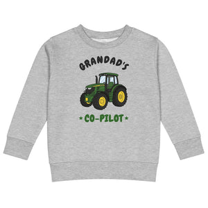 Furrow & Fields Kids Sweatshirt Heather / 2 Grandad's Co-Pilot John Deere 6R 250 | Kids Sweatshirt Quality Farmers Merch
