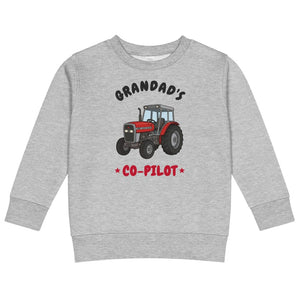 Furrow & Fields Kids Sweatshirt Heather / 2 Grandad's Co-Pilot Massey Ferguson 390T | Kids Sweatshirt Quality Farmers Merch